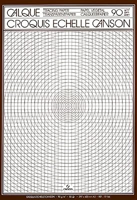 Canson Calque Satin Croquis échelle 200017144 Papier calque A3 29,7 x 42 cm Translucide