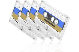 TUKLYE Lot de 4 cassettes audio vides pour cassettes musicales, faible bruit, haute performance, 60 minutes, bande magnétique, pour conférences, séminaires, enregistrements quotidiens
