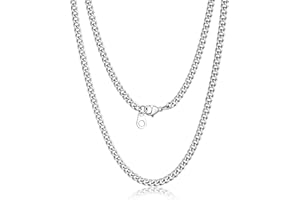 Suplight Largeur 3/6/9mm-Chaine Acier Inoxydable Homme Chaine Maille gourmette Cuabine Acier Inoxydable- Chaîne pour Pendentif Homme Miami Gourmette pour homme Taille 35/46/51/56/61/66/71/76cm