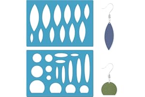 ‎GORGECRAFT GORGECRAFT 2Stk 13x9cm Schmuck Schablonen Ellipse Ohrring Schablone Arylic Wiederverwendbare Ausschnitte Schneiden Zeichnung Vorlage Für Frauen Ohrringe Armbänder Herstellung DIY Kunst Dekor