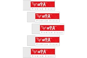 12PA Eraser | Pack of 5 | Plastic Rubbers | Latex Free | Pencil Erasers For School, Office, Kids, Adults | Multipack | White