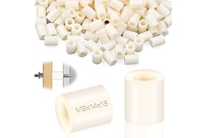 SWTYExt Arandelas Espaciadoras Redondas M8 Arandelas Goma ABS Espaciador Aislante 14x15 mm Arandelas Plástico 50 Piezas Arandela Puerta Nylon Soporte Espaciador Blanco para Tornillos Electrodomésticos