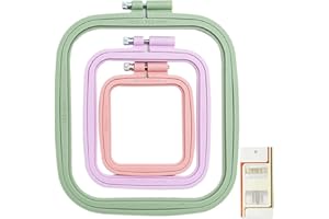 LAMXD 3 Größen Rechteckiger Stickrahmen, Bunter Eckiger Und Quadratischer Kreuzstichrahmen, Stabiles Modell, Nähwerkzeug Für Kunsthandwerk