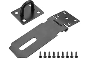 AIFRYMNE Heavy Duty Stainless Steel Padlock Hasp and Staple - 4 Inch Security Door Clasp for Shed, Gate, Cabinet, Window - Corrosion-Resistant Shed Door Latch with Screws for Home, Garden, Pet Cage