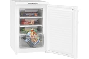 Exquisit® Congelador Table Top, 91L, Clase E, Color Blanco, 4 Compartimentos, Cajón XL para Alimentos Grandes, Altura Regulable, Ruedas Traseras, Consumo 166 kWh/año, Medidas 88,5x55x57,5 Cm.