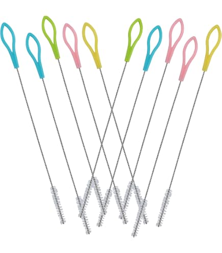 Brosses à Paille En Silicone Réutilisables - 2 Tailles (6mm Et 9mm) - Sans BPA, Lavables Au Lave-vaisselle