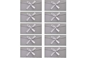 YNKKVRE 10PCS Gift Card Envelopes Birthday Card Envelopes Wedding Invitation Envelopes Pearlescent Paper Envelopes Cute Mini Envelopes with Ribbon for Handmade Invitations Letters or Festival Cards