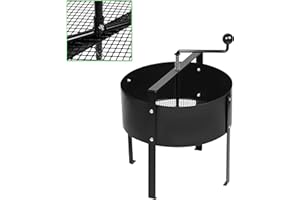 Froadp Ręczne sitko na korbę Ø 40 x 56 cm, sitko do gleby, sitko ogrodowe, ręczne sitko do kompostowania, drobne oczka, sitko do przesiewania ziemi, rozsiewacz trawnika, metalowe sitko do ziemi do