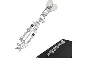 Sinbana Chaîne Breloques pour Kindle, Perle Étoile Porte-Clés avec Crochet Accessoire Décoratif Liseuse pour Kindle Téléphone Cadeau Femme