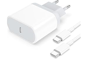 SYNTECNO Caricatore rapido USB C 25W - Compatibile con iPhone 16/16 Pro/16 Pro Max/16 Plus/15/15 Plus/Pad Pro/Airpods Pro Presa di alimentazione a parete e 2M Cavo Tipo C Adattatore
