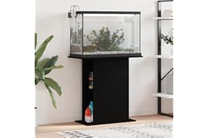 Rantry Supporto per Acquario Nero 75x36x72,5 cm in Legno Multistrato, Supporto per Acquario,Mobile per Acquario,Mobile Acquariorio, Credenza Armadio da Cucina Mobiletto Salvaspazio Mobiletto