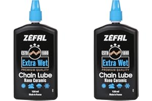 ZEFAL Pack Extra Wet Lube - Lot de Deux Bouteilles de Lubrifiant céramique premium chaîne vélo - Très longue durabilité - 120 ml Chaque Bouteille