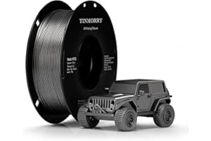 ‎TINMORRY TINMORRY Metaliczny Filament PETG 1,75 mm, Filament do Szybkiego Drukowania 3D, 1 kg, 1 Szpula, Metaliczny Szary (Space Grey)