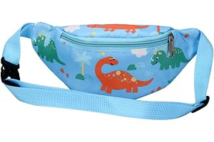 Dzxin Ljusblå dinosaurie barn magväska Bumbag tecknad höftväska bältesväska midjeväska crossbody bröstväska för barn flickor