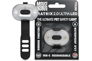 ‎MAX & MOLLY URBAN PETS Max & Molly Matrix 2.0 Ultra LED, Hundelicht für Geschirr, Leine & Halsband, Schwarz, Wasserfest, USB Wiederaufladbar, Hundelampe LED, Hunde Leuchtanhänger für mehr Sicherheit bei Nacht