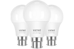 Vanke Bayonet Light Bulb 60w Equivalent, B22 A60 LED Bulbs Warm White 2700K, Non-Dimmable 9w BC Energy Saver Lightbulb, 806 L