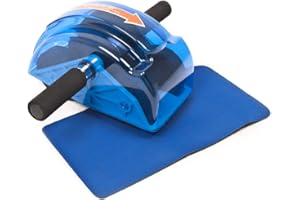 Kemket Ab Wheel Roller with Large Knee Mat for Core Abs Rollout Exercise. Double Wheel Set with Dual Fitness Strength Training Modes at Gym or Home