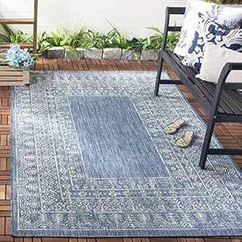Safavieh Tapis Intérieur Et Extérieur Tissé Polypropylène Tapis En Bleu Marine Gris 200 X 300 Cm