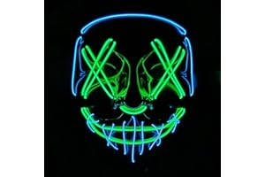 WUJUN Glühende Halloween Maske Lustige Grimasse Cosplay Party Karneval LED Beleuchtung Halloween Masken Draht Licht Dekoration