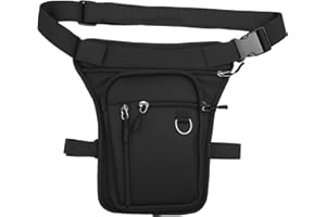 APOMOONS Riñonera Negra Pernera Moto,Impermeable Bolsa Pierna Moto Multiusos Riñonera de Pierna Ajustable Bolso Riñoneras Mujer Hombre para Acampada, Senderismo, Ciclismo, Running