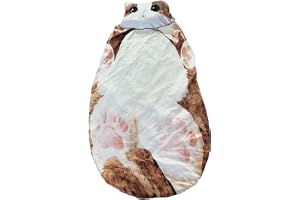 Plysch katt tryck kuvert sovsäck, katt sovsäck för människor, gigantisk plysch kuvertdesign med mjukt flanellfoder själv, söt