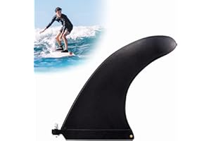 xlwen Ailerons de Planche de Surf Amovibles,Aileron Surf avec Vis d'Aileron,Sup Single Fin pour Longboards, Planche de Surf, Kayak Gonflable et Planche de Sup (Noir)