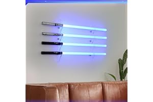 BYTOTU Lightsaber Holder Wall Mount-Lightsaber Stand Wall Display-(Transparent-4 Layer) -Lightsaber Wall Mount Horizontal-Lightsaber Placement Display-Pixel Saber Mount for Wall(Swords Not Included)