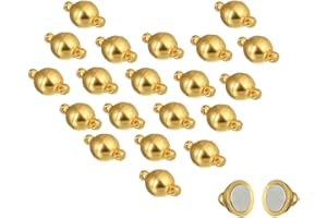MOAMUN 20 Packungen Halskette Armband Magnetische Verschlüsse Für Ketten, Schmuck Magnetverschluss Für Halskette Armband Machen (Gold 6mm)