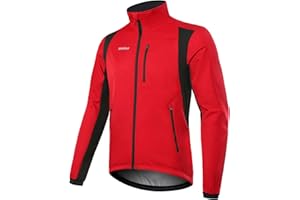 BERGRISAR Chaqueta Ciclismo Hombre Invierno Polar Termica Impermeable Cortavientos de MTB Bicicleta con 6 Bolsillos