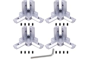 HYRYC Eckverbinder Profilverbinder 2020 Winkelverbinder 3-Wege Eck Verbinder Halter Eckhalterung mit Schrauben für Europäisch Standard 6mm T Nut Aluminium Extrusion Profil 4Stk (2020)