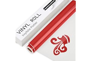 IModeur Vinilo Permanente Rojo Brillante, 30,5 cm x 244 cm, para Cricut, Silhouette Cameo y Mayoría de Máquinas de Corte