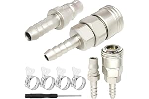Xiatiaosann Conector de Manguera de Gas Acoplamiento de Boquilla de Cobre de liberación rápida Macho Hembra Enchufe de 8 mm para autocaravanas Caravanas Conjunto de Manguera de Calentador, 4 Piezas