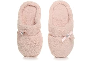 Ajvani Damskie damskie kokardki serce klejnot zimowe polarowe futrzane kapcie wsuwane pantofle rozmiar