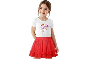 GroYolan Falda de Tutú para Niñas, Suave Falda de Tul para Niñas y Bebé, 2 Capas Falda Tutu con Forro, Volantes Princesa Faldas Fiesta Ballet Danza Carnaval Cosplay 1-10 Años