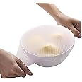 Mediawave Store - Set di 3 Coperchi in Silicone Estensibili e Riutilizzabili Coperchio per Contenitori e Barattoli Tappi in S