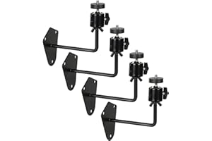 Folgtek 4tlg. Kamerahlalterung Kamera Halterung Metal Montage mit Stativ auf dem Wand Decke für Wildkamera Sicherheitskamera usw. (Schwarz, Auf Wand 4tlg.)