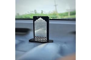 PrintEra Islamic Car Dashboard Accessory – Ayatal Kursi (Black & Silver) | Premium Quranic Verse Plate for Dashboard | Protection & Barakah for Every Journey