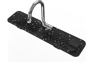 AhhaLife Protector contra Salpicaduras de Silicona con Cepillo Limpio, Alfombrilla Larga y Gruesa para Fregadero, Bandeja de Goteo con Mango de Grifo de Silicona Grande para Cocina,Negro