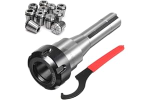 ArtisanShow 9PCS ER32 Spring Collets and R8 - ER32 7/16" CNC Milling Shank Collet Chuck Holder with ER32 Hook Wrench Fixed CNC Milling Lathe R8 Spindle Tool