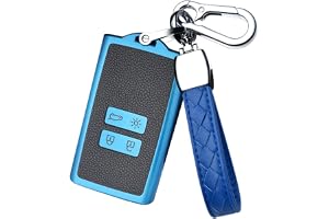 HIBEYO Smart bilnyckelfodral passar Renault nyckelfodral skyddsfodral för Renault Koleos Kadjar Captur Zoe Scenic Laguna Megane TPU läder textur fjärrkontroll nyckelring tillbehör