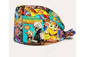 SORPRESA DENTAL Cappello chirurgico di le guerre stelari, berretto sanitario Guerre Stellari, Mandalorian. Cappellini dentali regolabili. Cuffia Chirurgica.