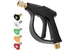 QWORK® M22 (14 mm) högtryckstvättspistol med 5 munstycken, för golv, väggar, bilar