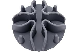 Doweiss Gamelle pour chien Slow Feeder Gamelle anti-glouton pour chien à alimentation lente (M, gris)