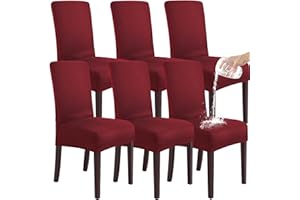 SHENGYIJING Stretch Set of 2 or 4 or 6 Waterproof Dining Chair Covers for Dining Room, Removable and Washable Chair Protector Seat Covers for Hotel, Wedding, Kitchen