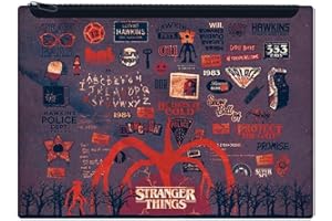 PYRAMID INTERNATIONAL Piórnik Stranger Things (wzór do góry nogami) 18 cm x 25 cm, bardzo duży piórnik na ołówki i artykuły pa, prezenty Great Stranger Things - oficjalny produkt Stranger Things