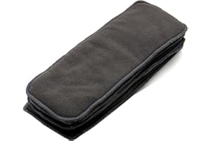 LUKLOY Lot de 4 inserts en microfibre de bambou pour adultes pour soins d'incontinence, lavables, réutilisables, grands et absorbants