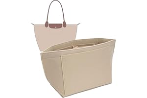 UMLIPOT Organizer Borsa per Longchamp L Borsa, Organizzatore Borse Sentito Scomparti, Organizer Borsa Donna per Borse Tote Donna, Inserto Pieghevole per Organizer A Portafoglio per Longchamp (Beige, L)