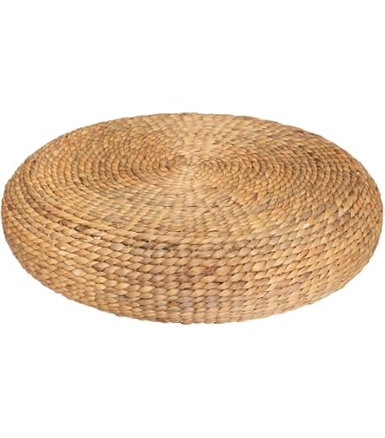 Pouf Tricoté Beige H X 33 X 46 Cm, Remplissage En Billes De Polystyrene Tabouret Boheme Relaxdays 99067032