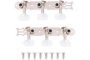 YOSOO HEALTH GEAR Meccaniche Chitarra Cassica, Ingranaggi Chitarra Classica, Piroli per Accordatura Corde, 3 + 3 Meccaniche per Accordatura per Corde per Chitarra Classica in Acrilico Meccaniche Argento