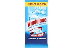 Windolene Glass & Shiny Surfaces 30 Wipes - Pack of 3 | Streak-Free Cleaning for Windows, Mirrors, Cars | Window cleaner & Glass cleaner